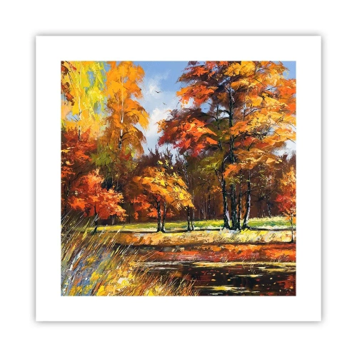Poster - Paesaggio in oro e marrone - 40x40 cm