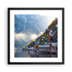 Poster in cornice nera - Atmosfera alpina - 40x40 cm