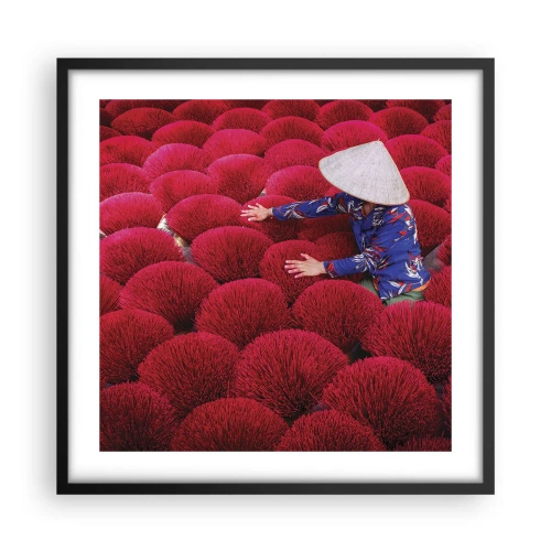 Poster in cornice nera - Nel campo di riso - 50x50 cm