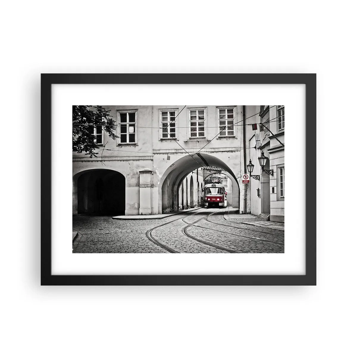 Poster in cornice nera - Attraverso il labirinto cittadino - 40x30 cm