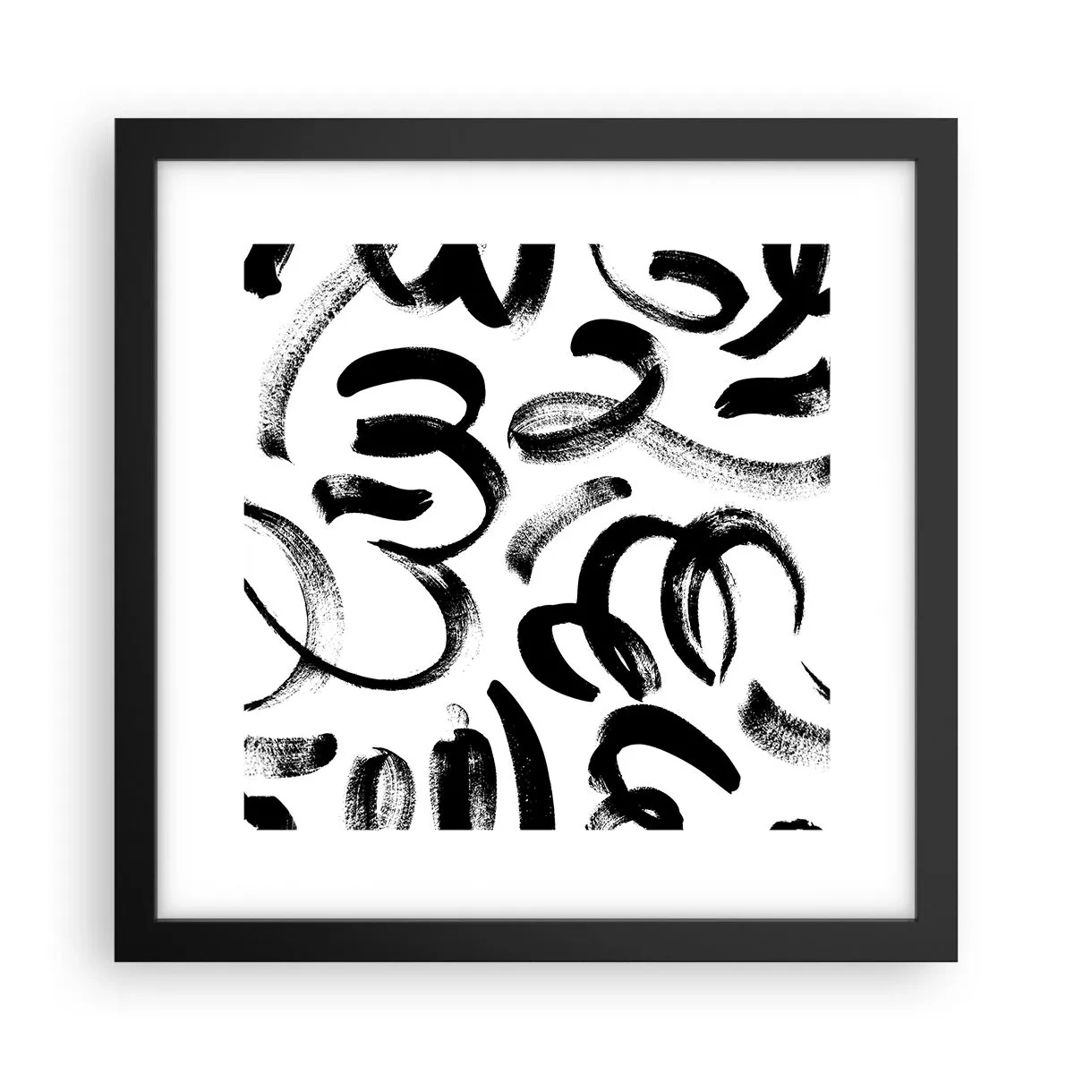Poster in cornice nera - Nero su bianco - 30x30 cm