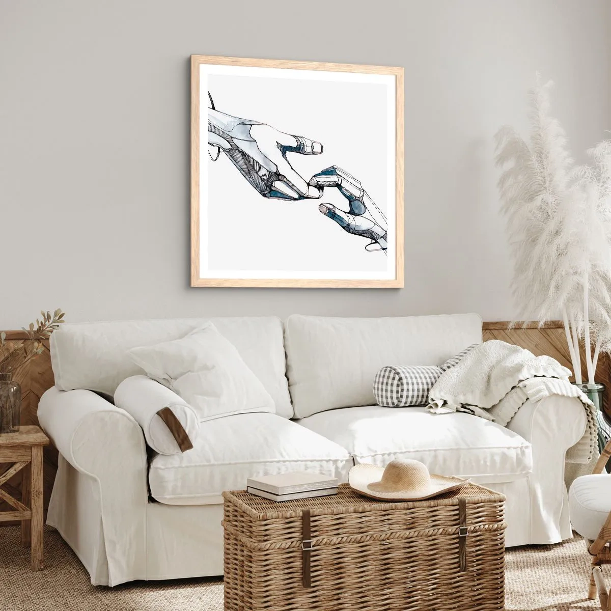 Poster in cornice rovere chiaro - Buon gesto - 40x40 cm