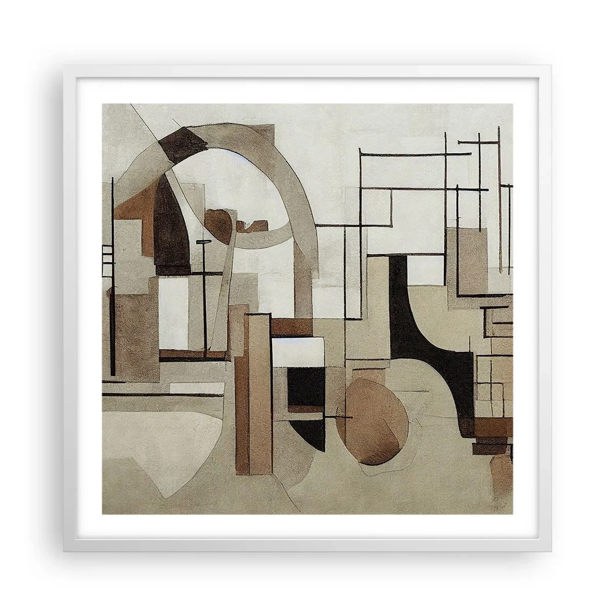 Poster in cornice bianca - Paesaggio urbano 2.0 - 60x60 cm