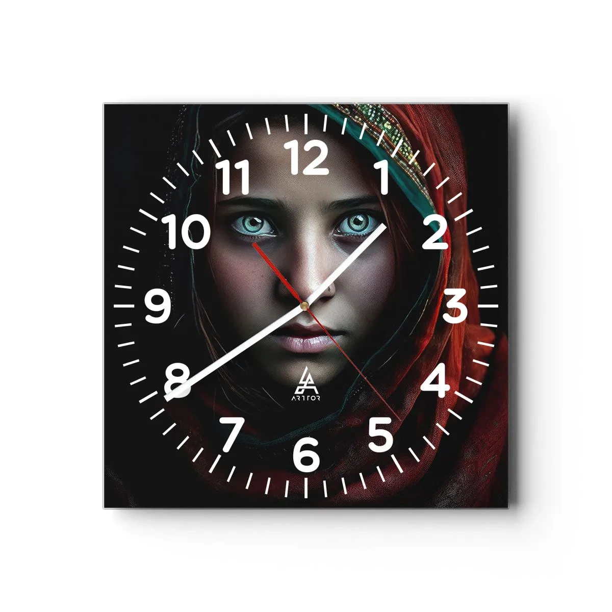 Orologio da parete - Orologio in Vetro - Principessa d'oriente - 30x30 cm