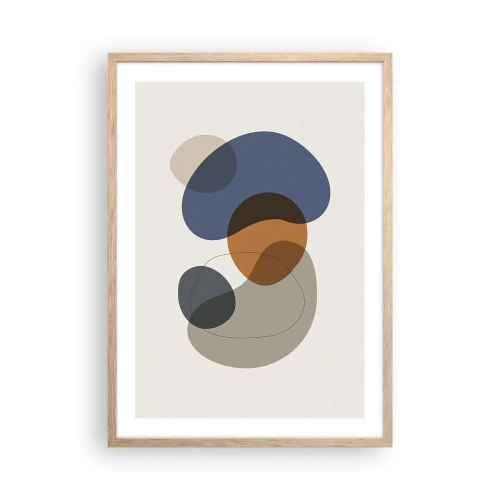 Poster in cornice rovere chiaro - Gocce di colore - 50x70 cm