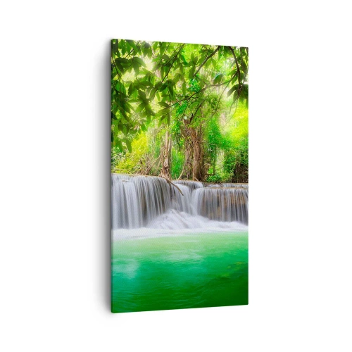 Quadro su tela - Stampe su Tela - Cascata nel verde - 45x80 cm
