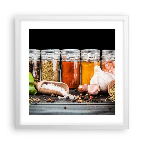 Poster in cornice bianca - Perché la vita abbia sapore - 40x40 cm