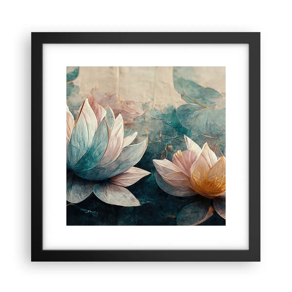 Poster in cornice nera - Le stelle del lago - 30x30 cm