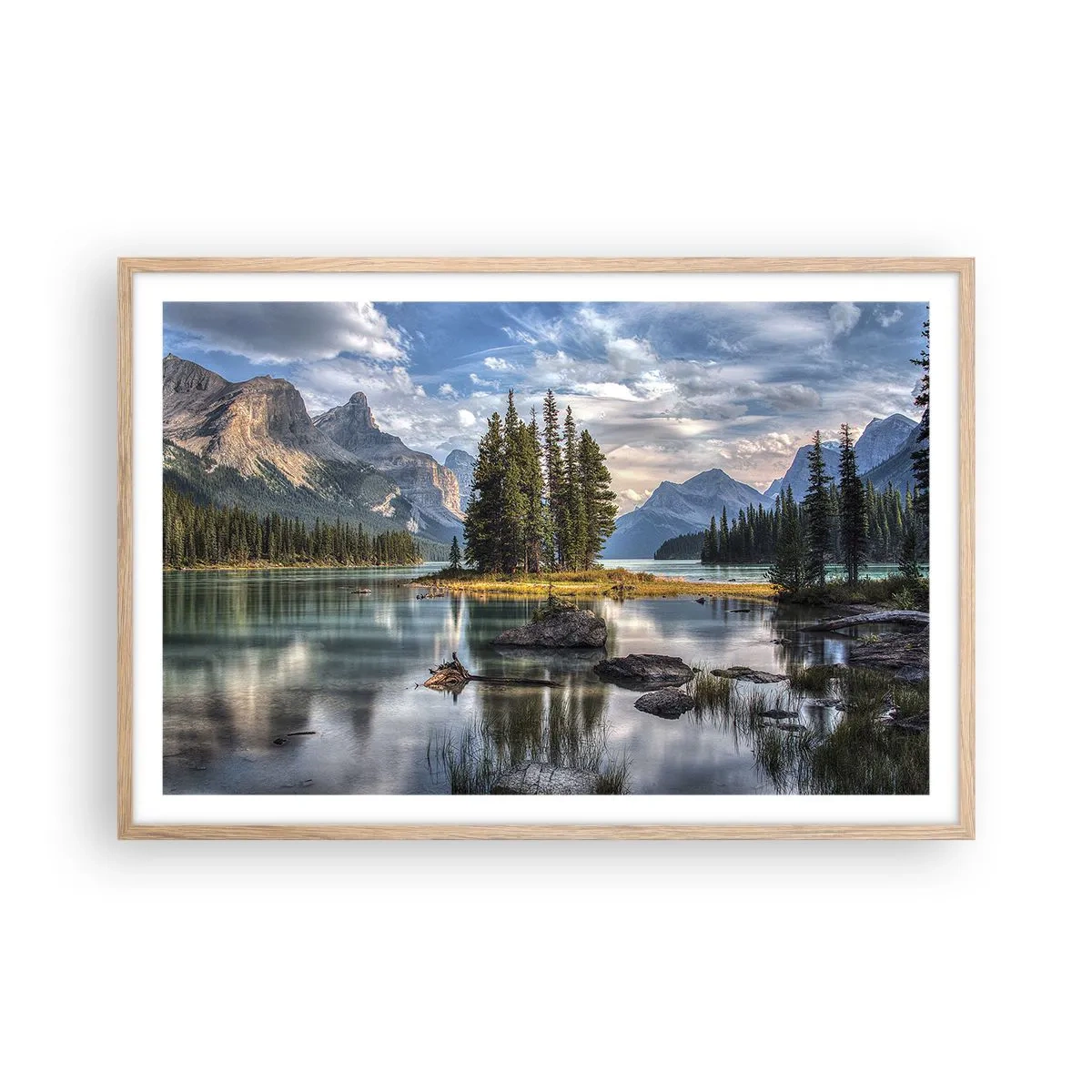 Poster in cornice rovere chiaro - Sulle acque grandi e limpide... - 91x61 cm