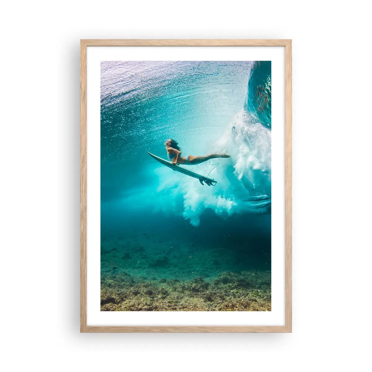 Poster in cornice rovere chiaro - Mondo subacqueo - 50x70 cm