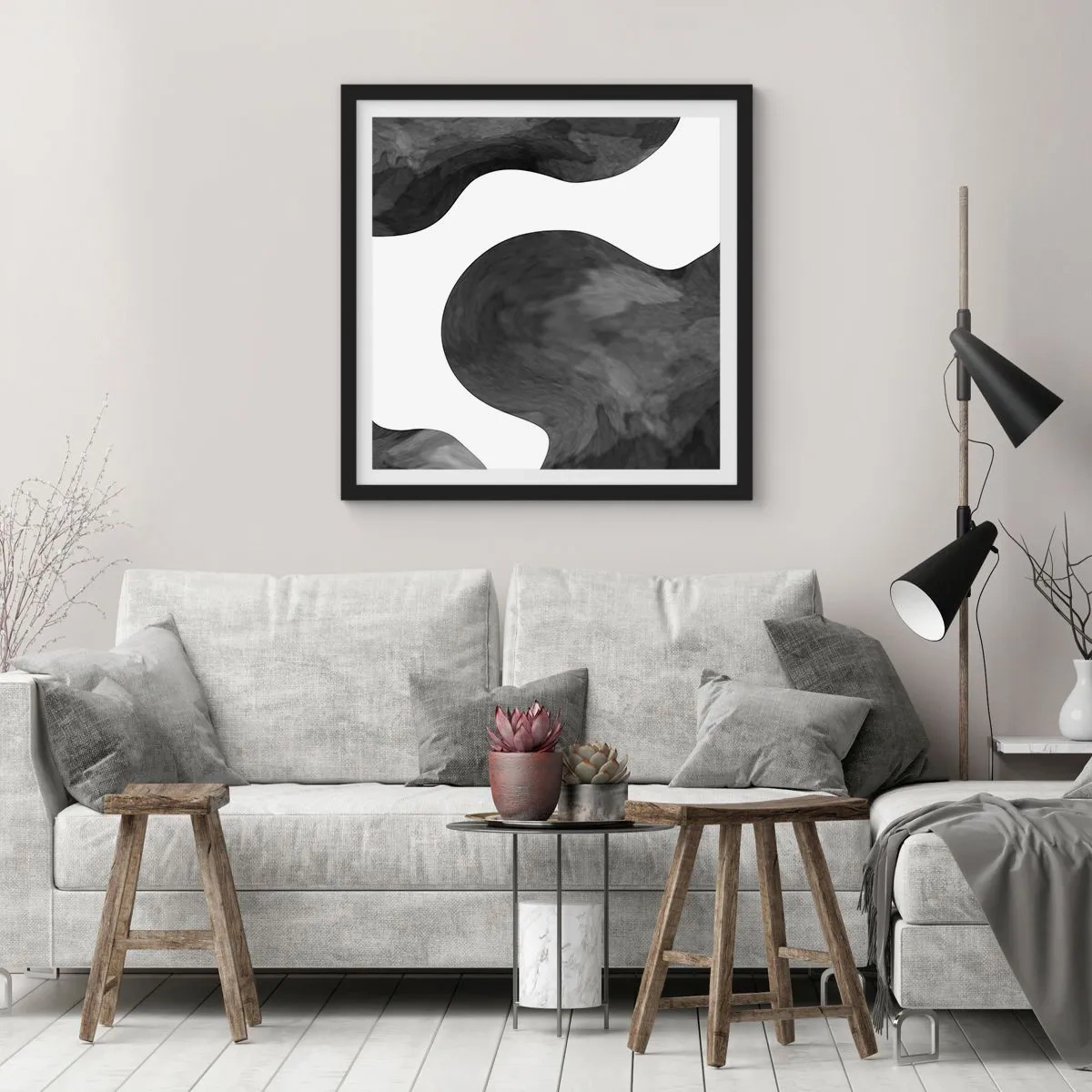 Poster in cornice nera - Via Lattea - 30x30 cm