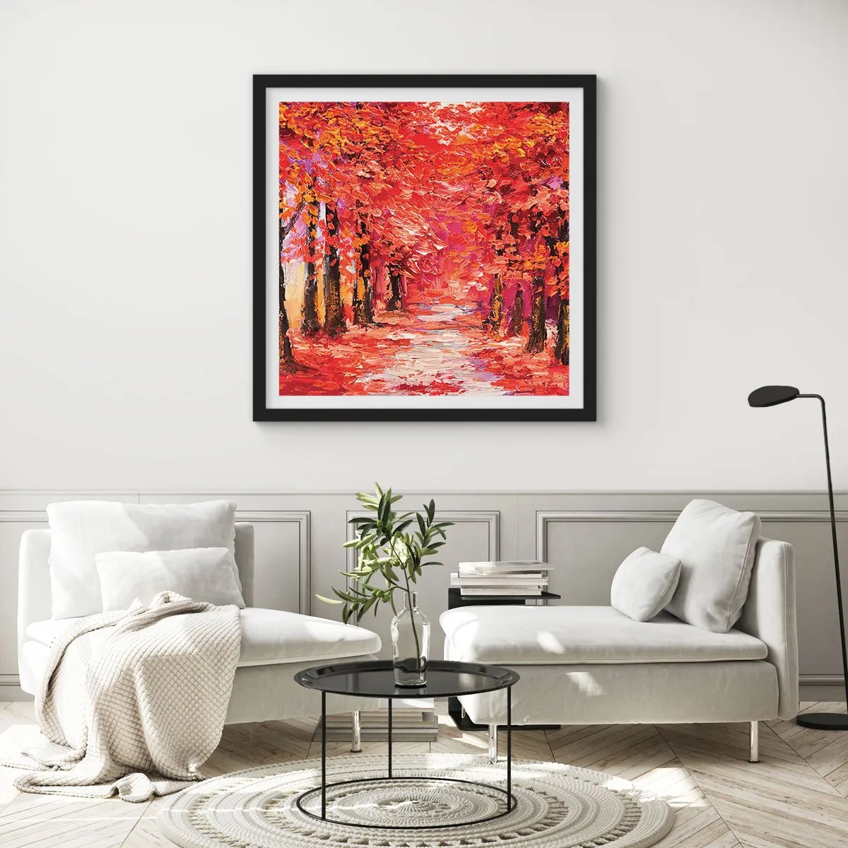 Poster in cornice nera - Impressione d'autunno - 40x40 cm