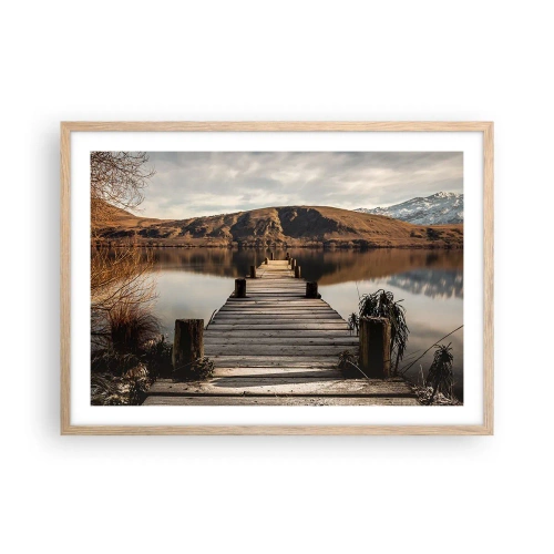 Poster in cornice rovere chiaro - Paesaggio nel silenzio - 70x50 cm