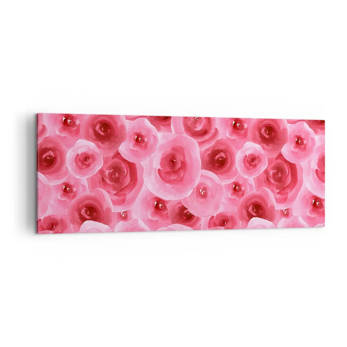 Quadro su tela - Stampe su Tela - Delicate rose nelle tonalità pastello del rosa - 140x50cm - Rose in alto e in basso - Decorazione murale moderna per soggiorno e camera da letto ARTTOR