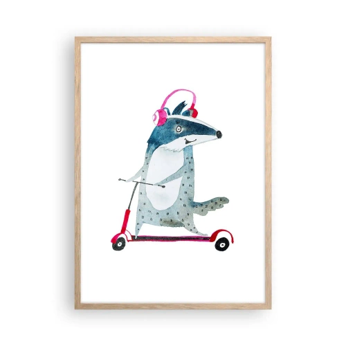 Poster in cornice rovere chiaro - Tassi di gioia - 50x70 cm