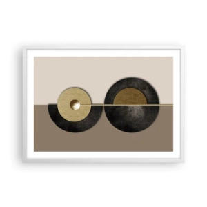 Poster in cornice bianca - Variazioni attorno al cerchio - 70x50 cm