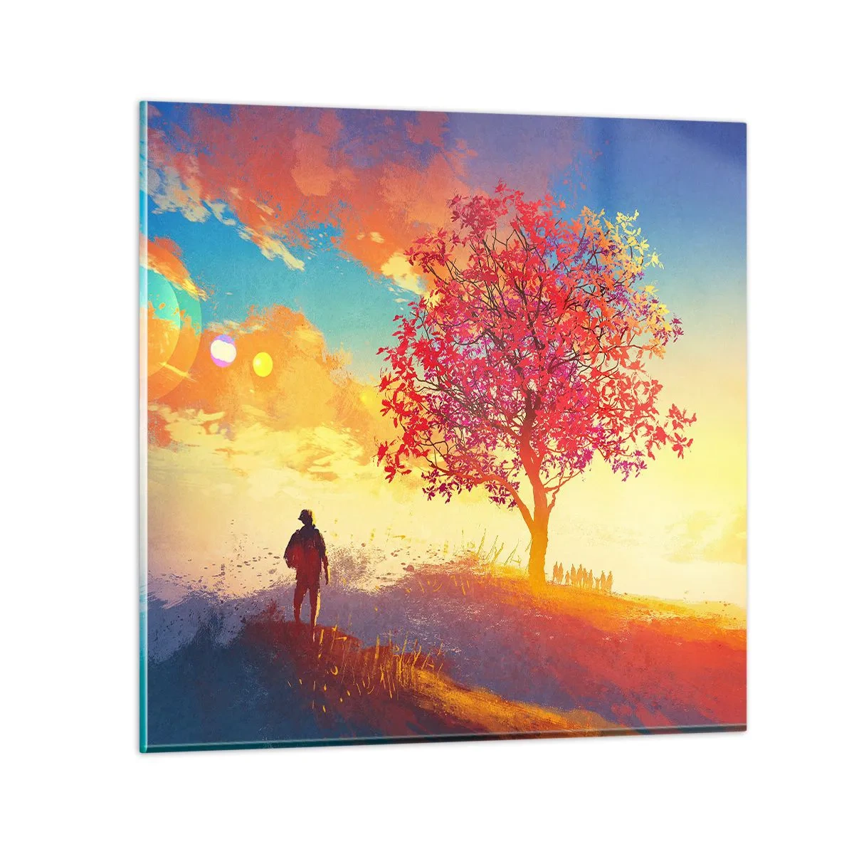 Quadro su vetro - Pellegrino alla meta - 70x70 cm