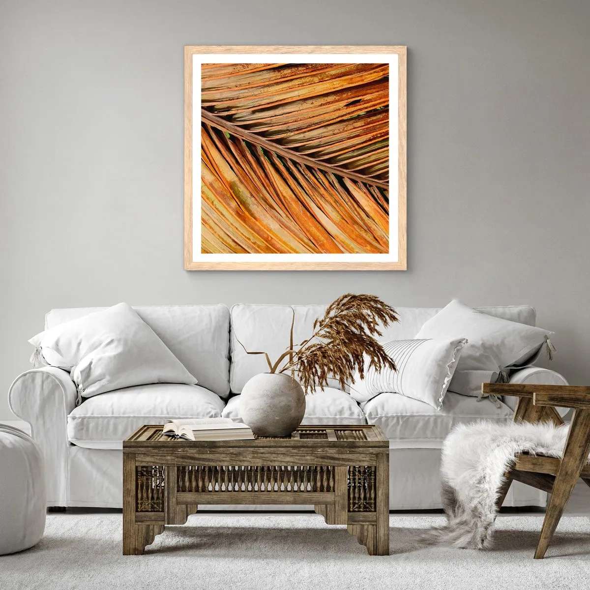 Poster in cornice rovere chiaro - Oro di cocco - 50x50 cm