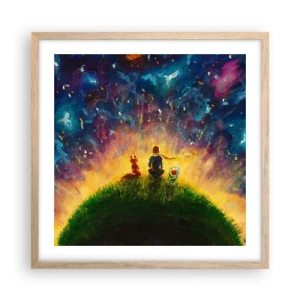 Poster in cornice rovere chiaro - Amore e amicizia: l'intero mondo - 50x50 cm