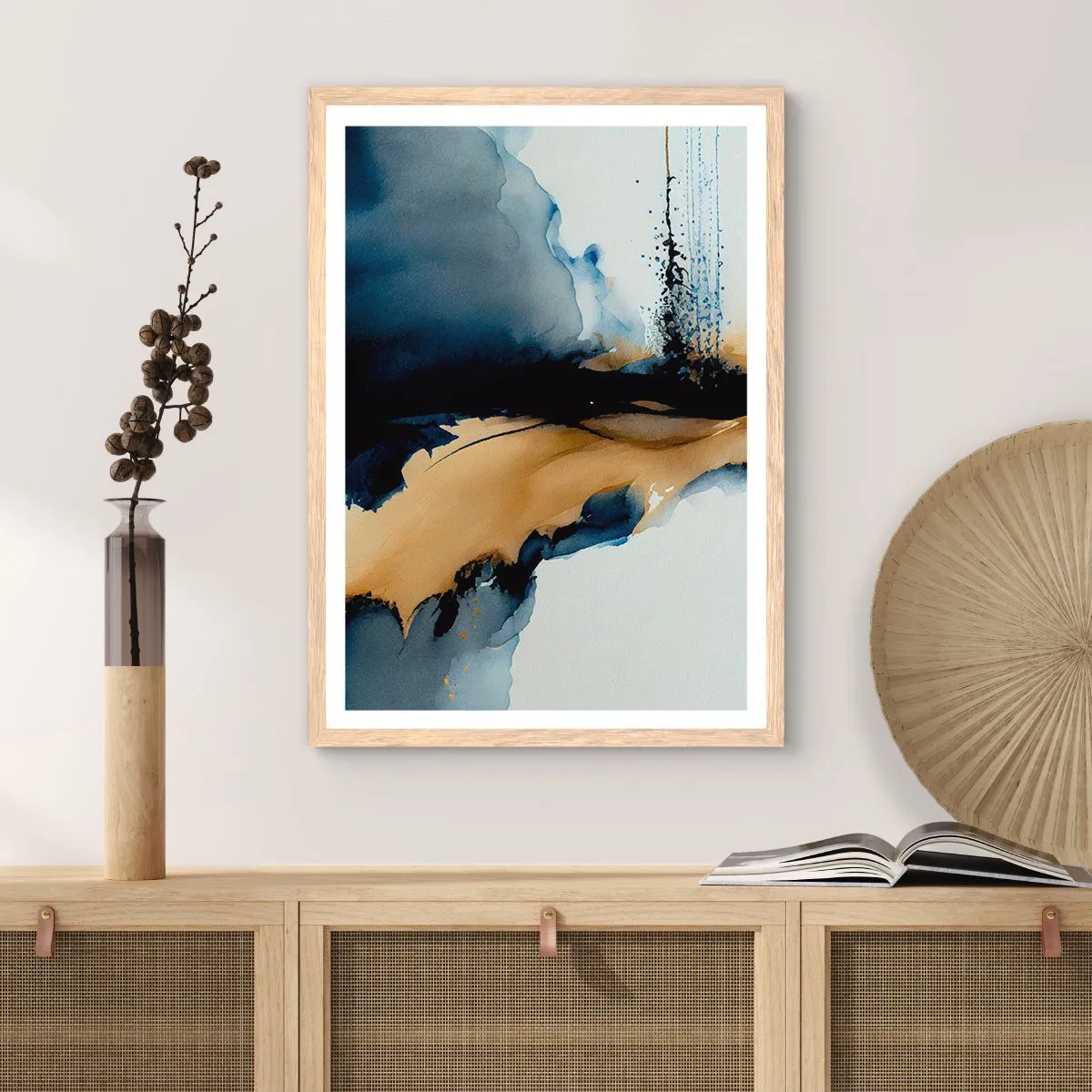 Poster in cornice rovere chiaro - Dietro la cortina - 50x70 cm