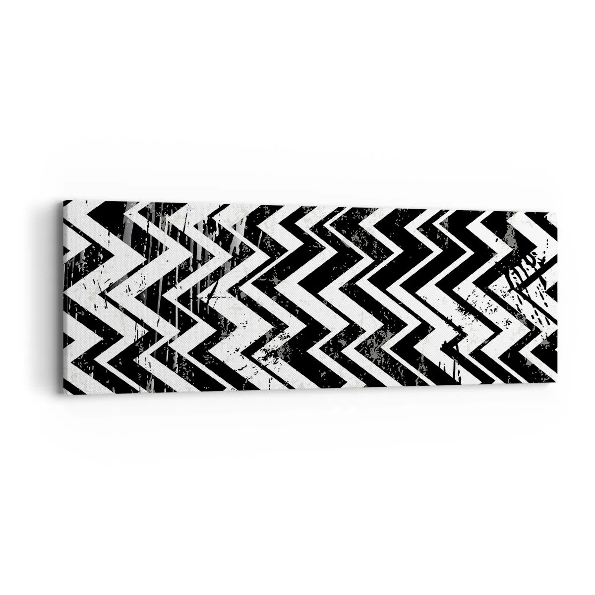 Quadro su tela - Stampe su Tela - Zig-bianco, zag-nero - 90x30 cm