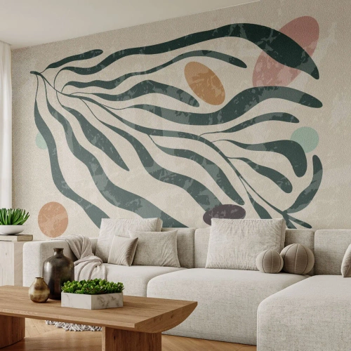 Fotomurali Premium Sand - Tra il verde - Boho, Pianta, Moderno - 400x280 cm