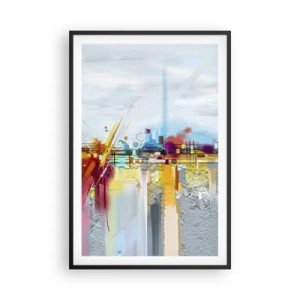 Poster in cornice nera - Il ponte della gioia sul fiume della vita - 61x91 cm