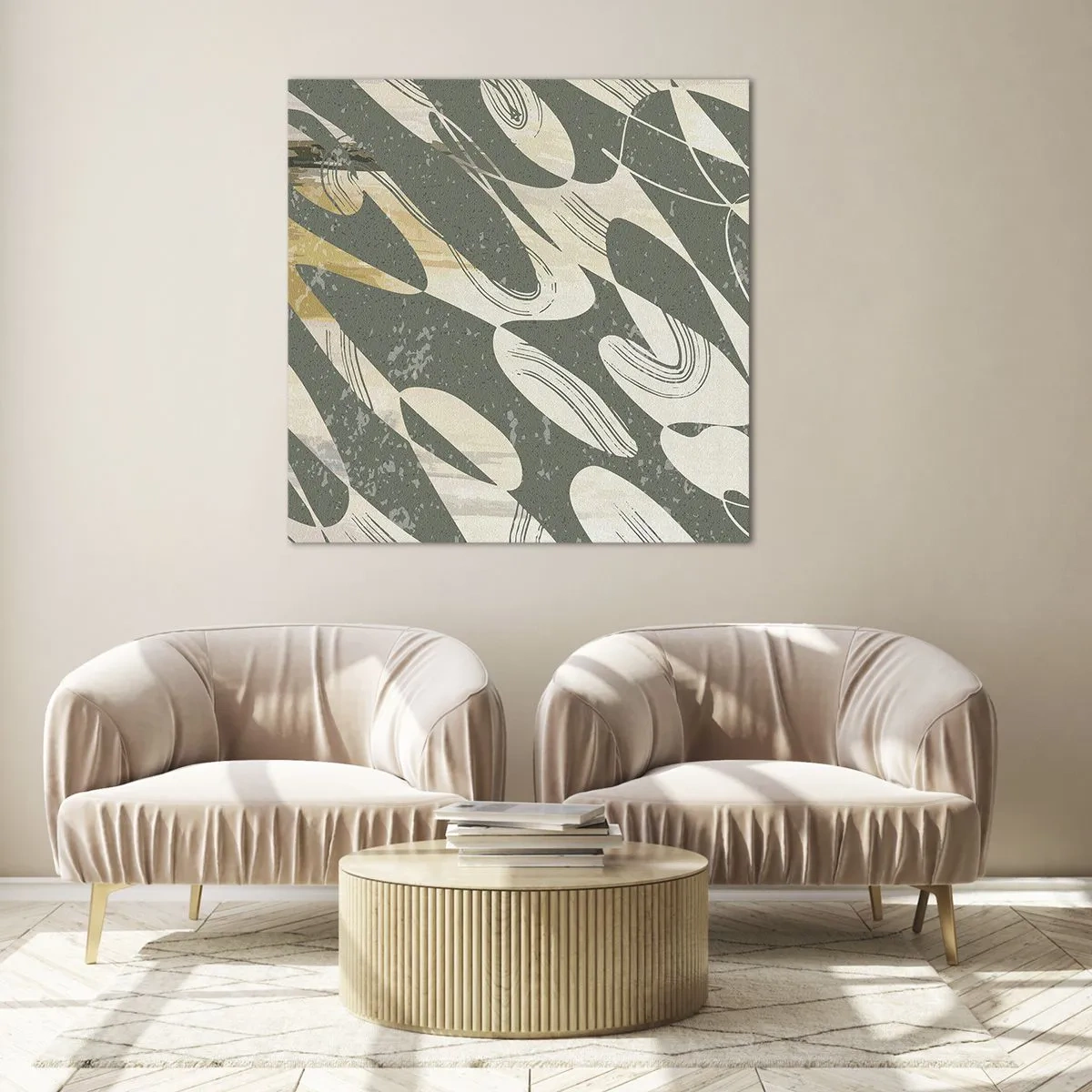 Quadro su vetro - Astrazione ritmica - 30x30 cm