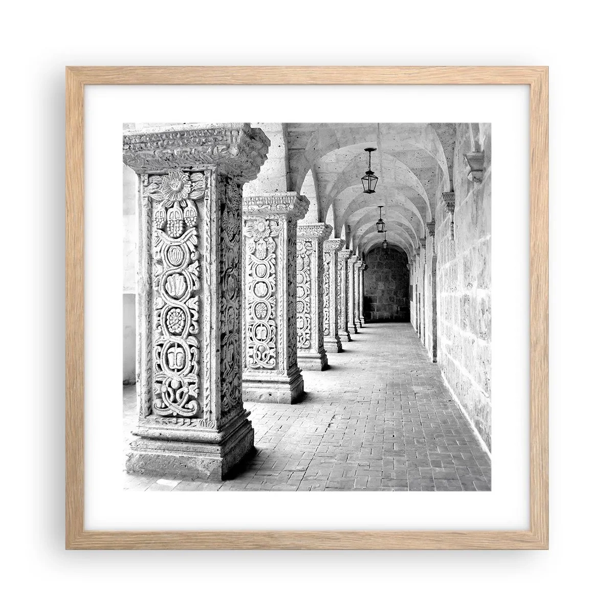 Poster in cornice rovere chiaro - Dove porterà? - 40x40 cm