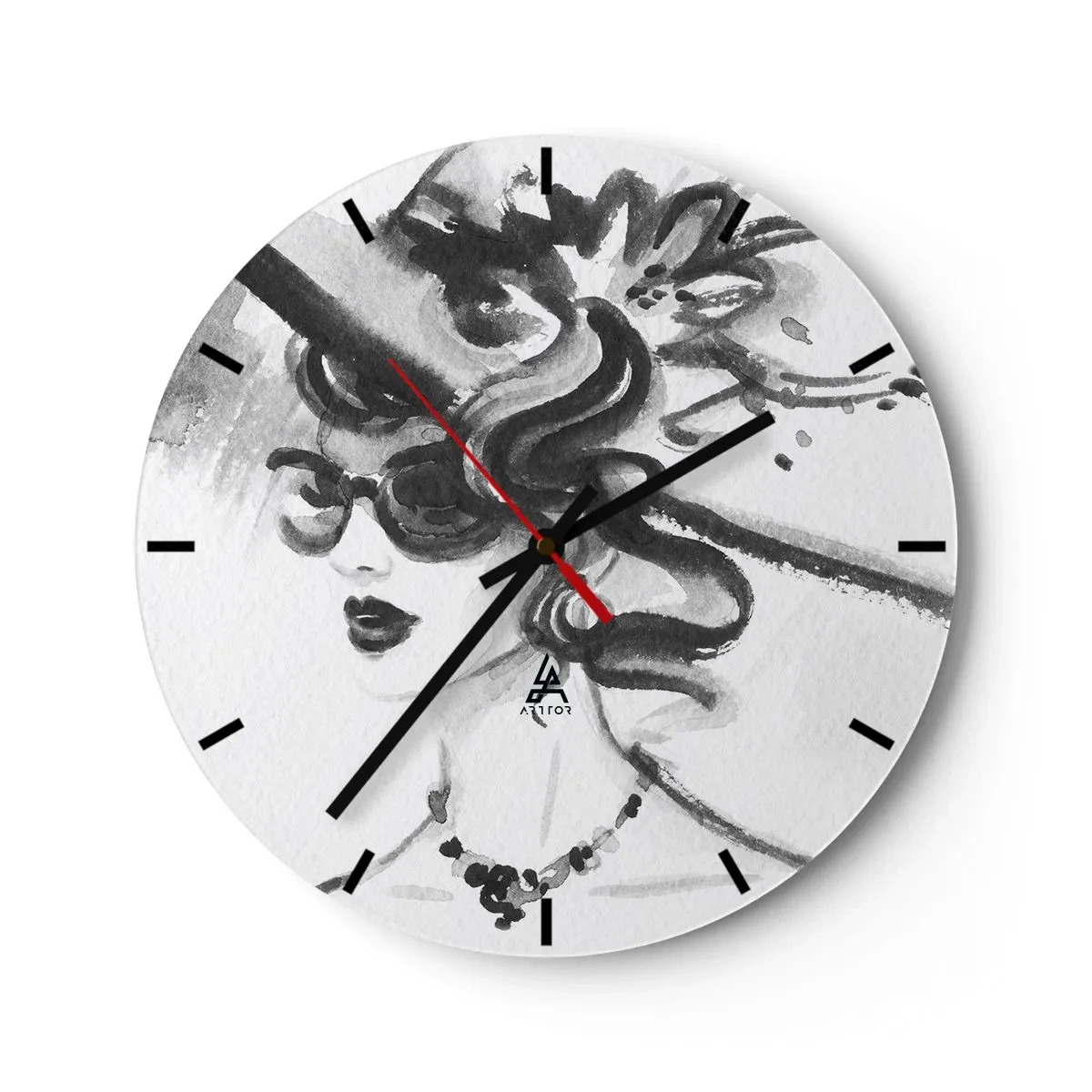 Orologio da parete - Orologio in Vetro - Donna di carattere - 40x40 cm