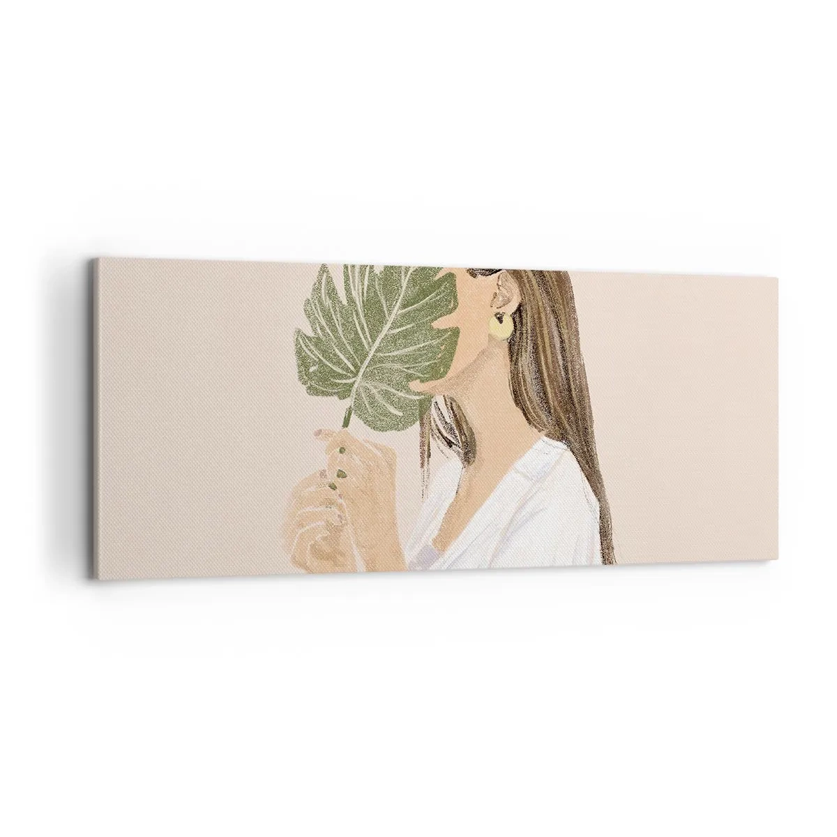 Quadro su tela - Stampe su Tela - Misterioso ritratto con ventaglio - 100x40 cm