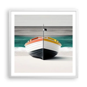 Poster in cornice bianca - Al suo posto - 60x60 cm