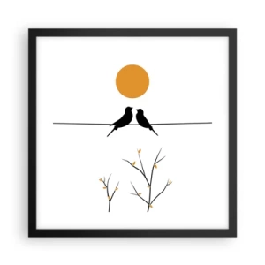 Poster in cornice nera - Sera da usignoli - 40x40 cm