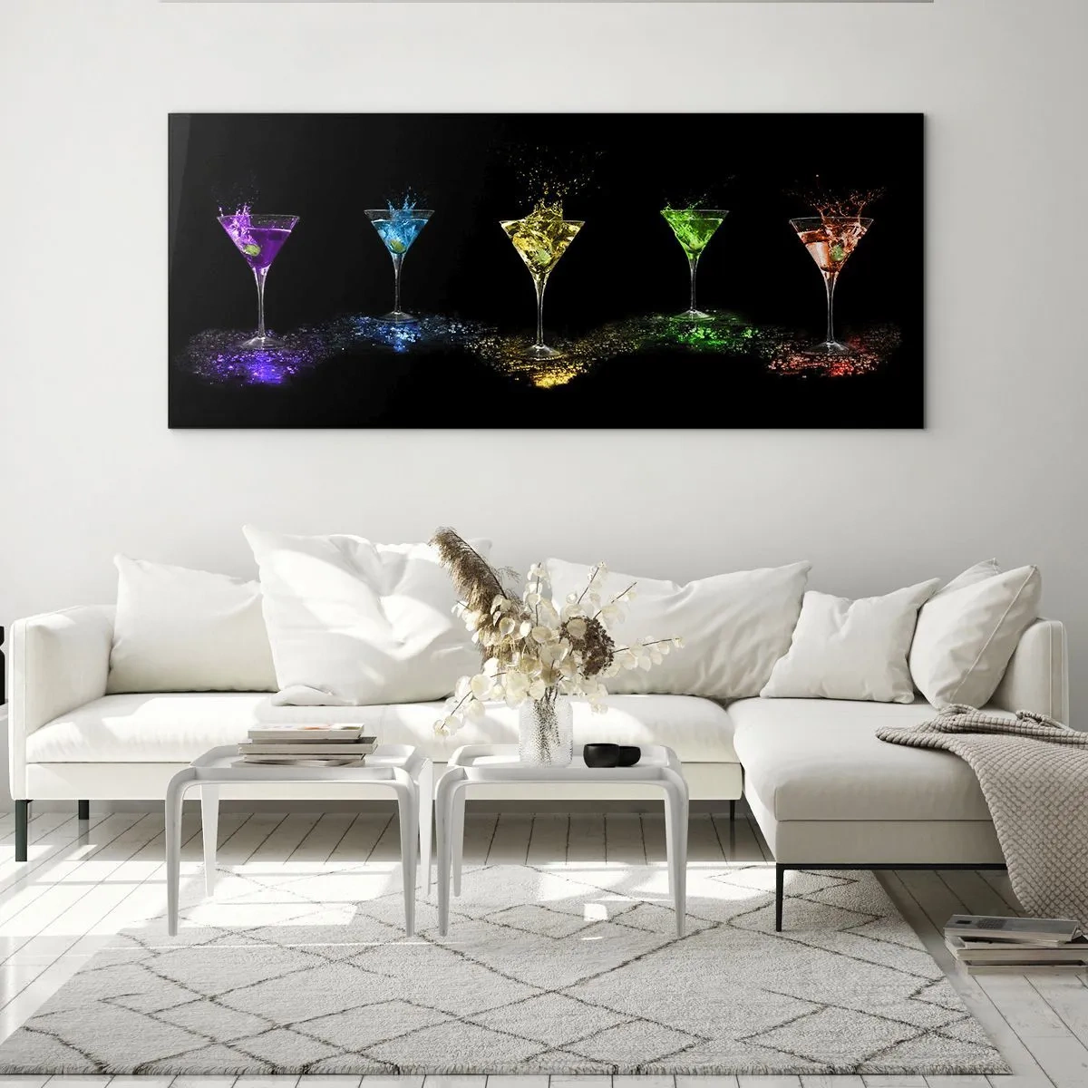 Quadro su vetro - I colori della gioia nel mondo dei cristalli - 90x30 cm