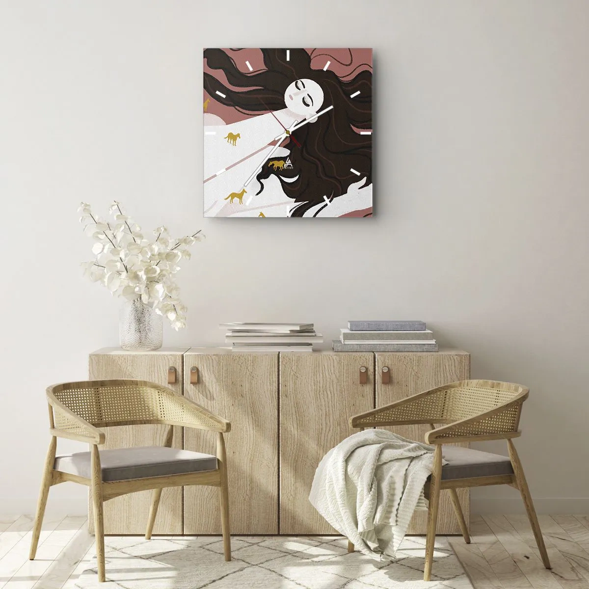 Orologio da parete - Orologio in Vetro - Il sogno del cavallo d'oro - 30x30 cm