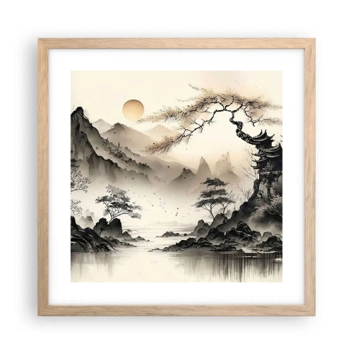 Poster in cornice rovere chiaro - Il fascino irripetibile dell'oriente - 40x40 cm