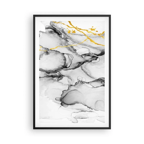 Poster in cornice nera - Composizione con motivo d'oro - 61x91 cm