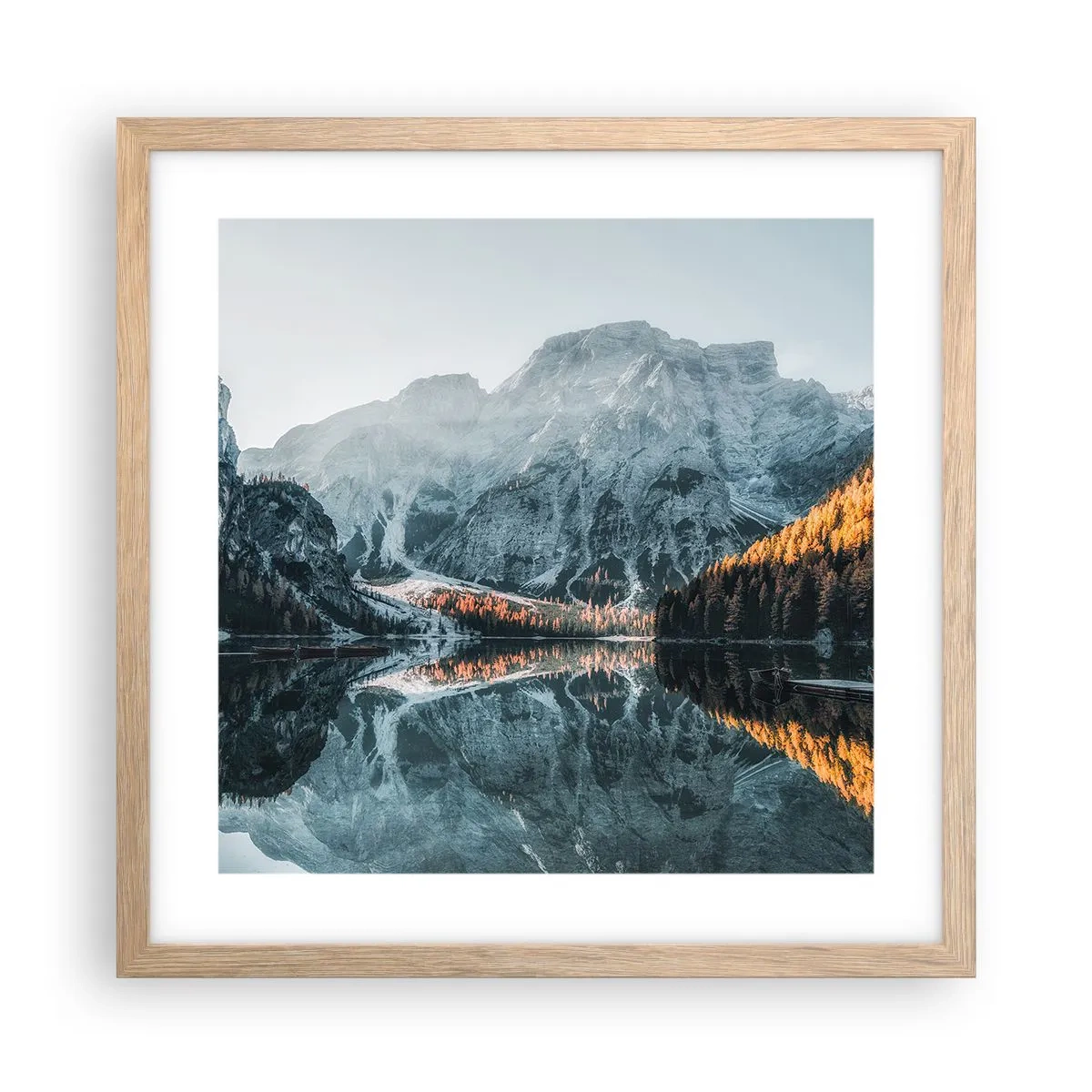 Poster in cornice rovere chiaro - Paesaggio allo specchio - 40x40 cm