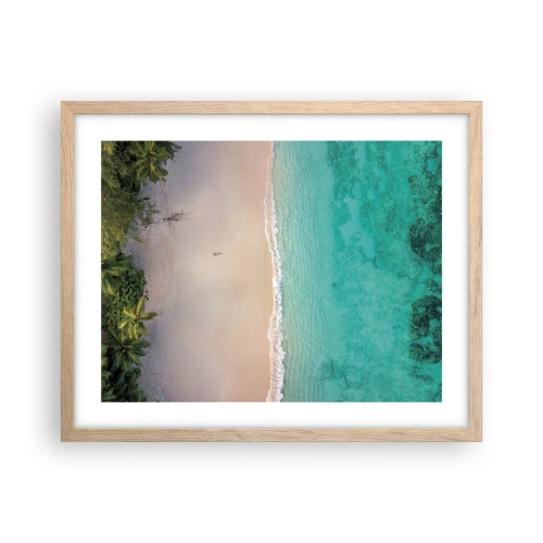 Poster in cornice rovere chiaro - Spiaggia del paradiso - 50x40 cm