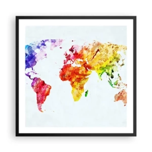 Poster in cornice nera - Tutti i colori del mondo - 60x60 cm