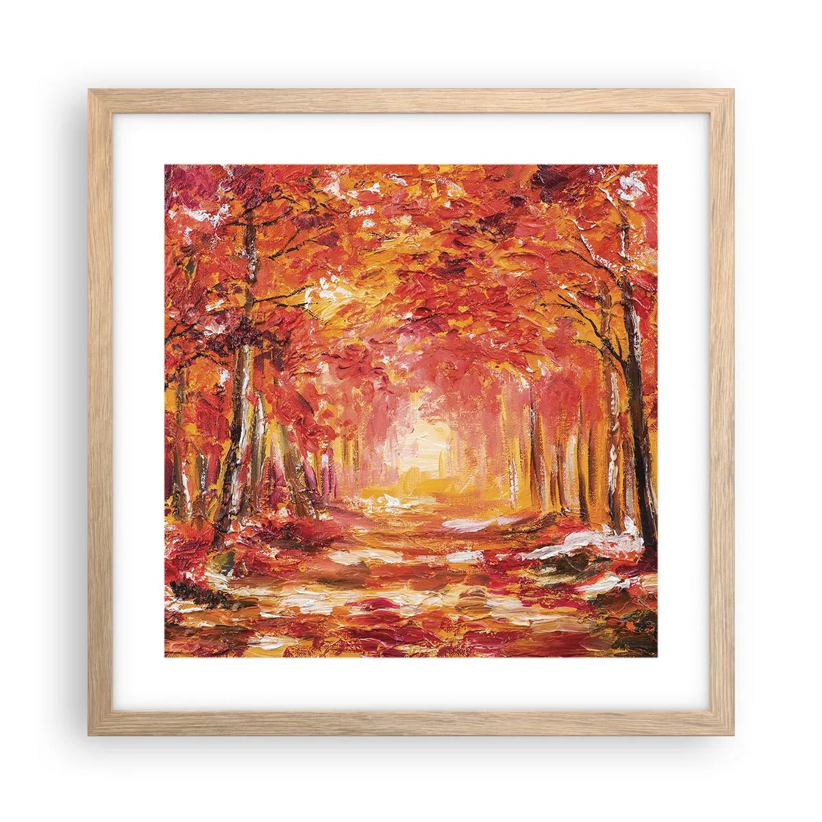 Poster in cornice rovere chiaro - Foresta di rame - 40x40 cm