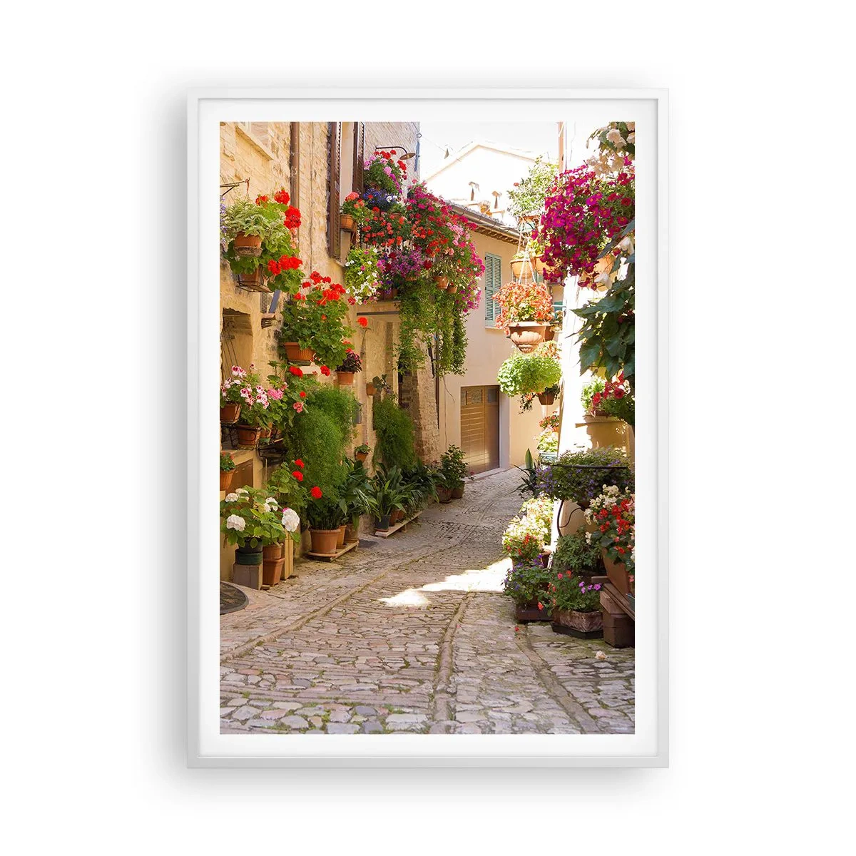 Poster in cornice bianca - Un'esplosione di fiori - 70x100 cm