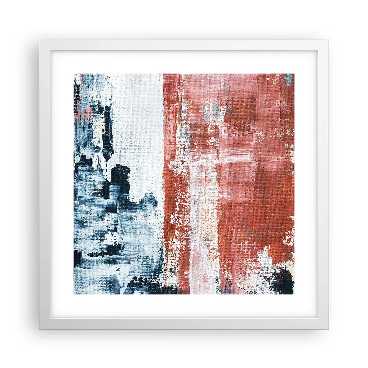 Poster in cornice bianca - Astratto in due metà - 40x40 cm