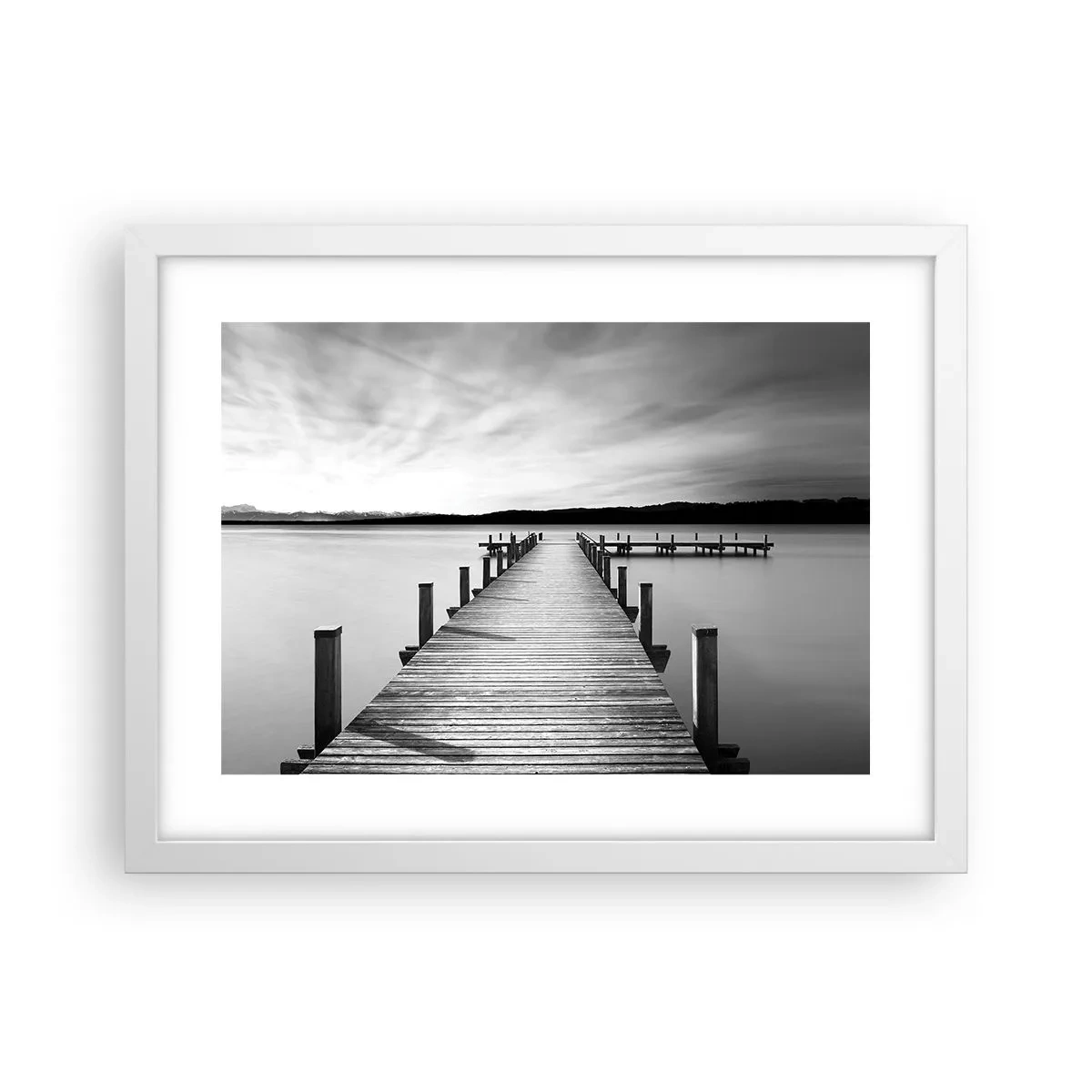 Poster in cornice bianca - Pace sull'acqua - 40x30 cm