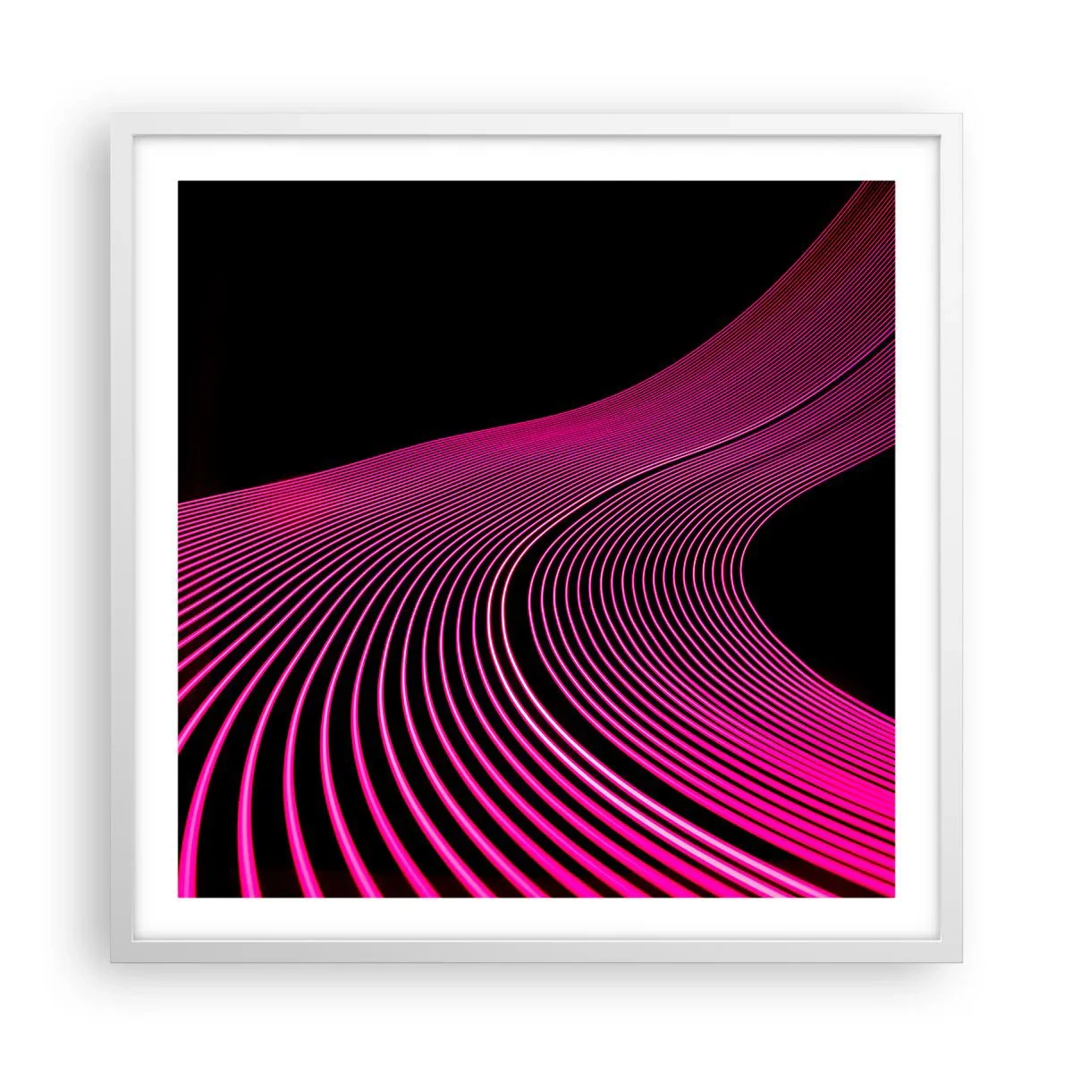 Poster in cornice bianca - Il viale della luce - 60x60 cm