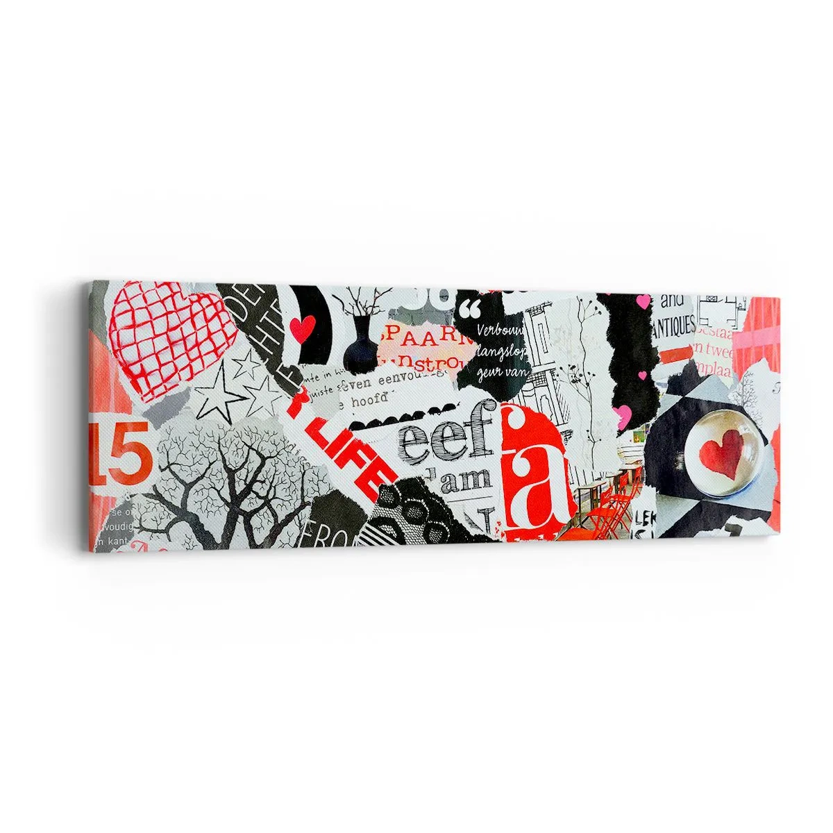 Quadro su tela - Stampe su Tela - Collage hipster - 90x30 cm