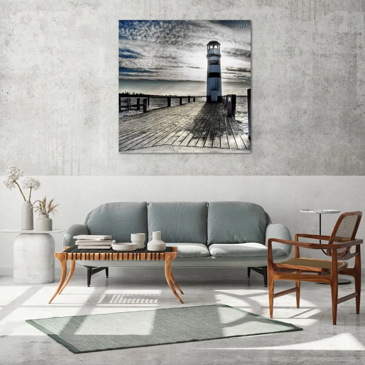 Quadro su vetro - Marinai, vi aspettiamo - 50x50 cm