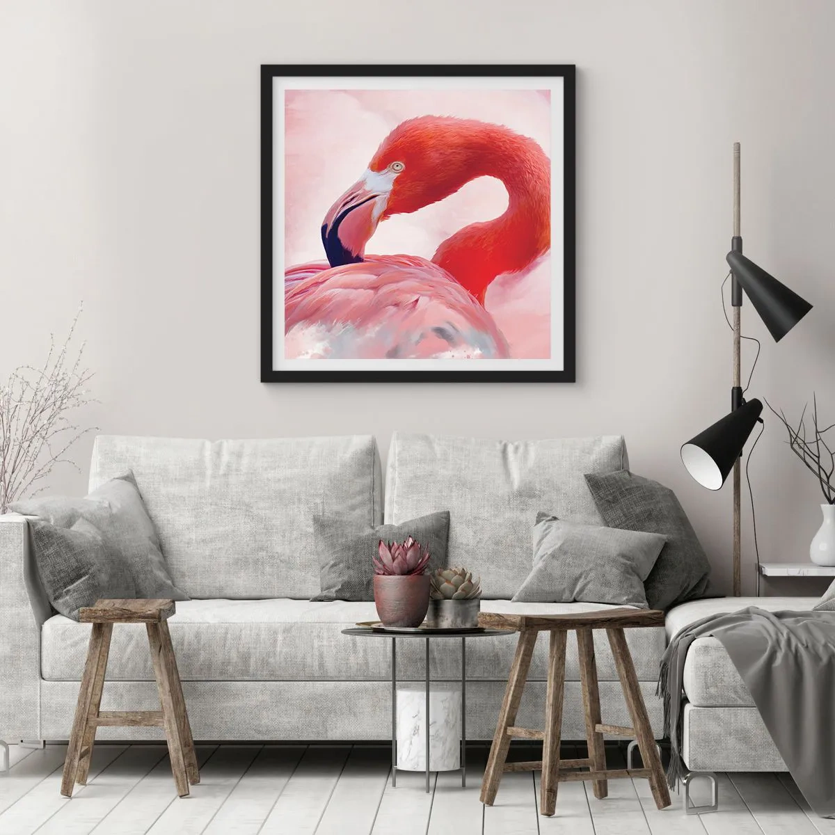 Poster in cornice nera - Bellezza alata - 40x40 cm