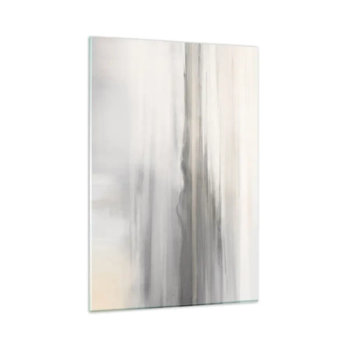 Quadro su vetro - Un paesaggio delicato nei toni del grigio e del beige - 80x120cm - Orizzonte trasognato - Decorazione murale moderna per soggiorno e camera da letto ARTTOR