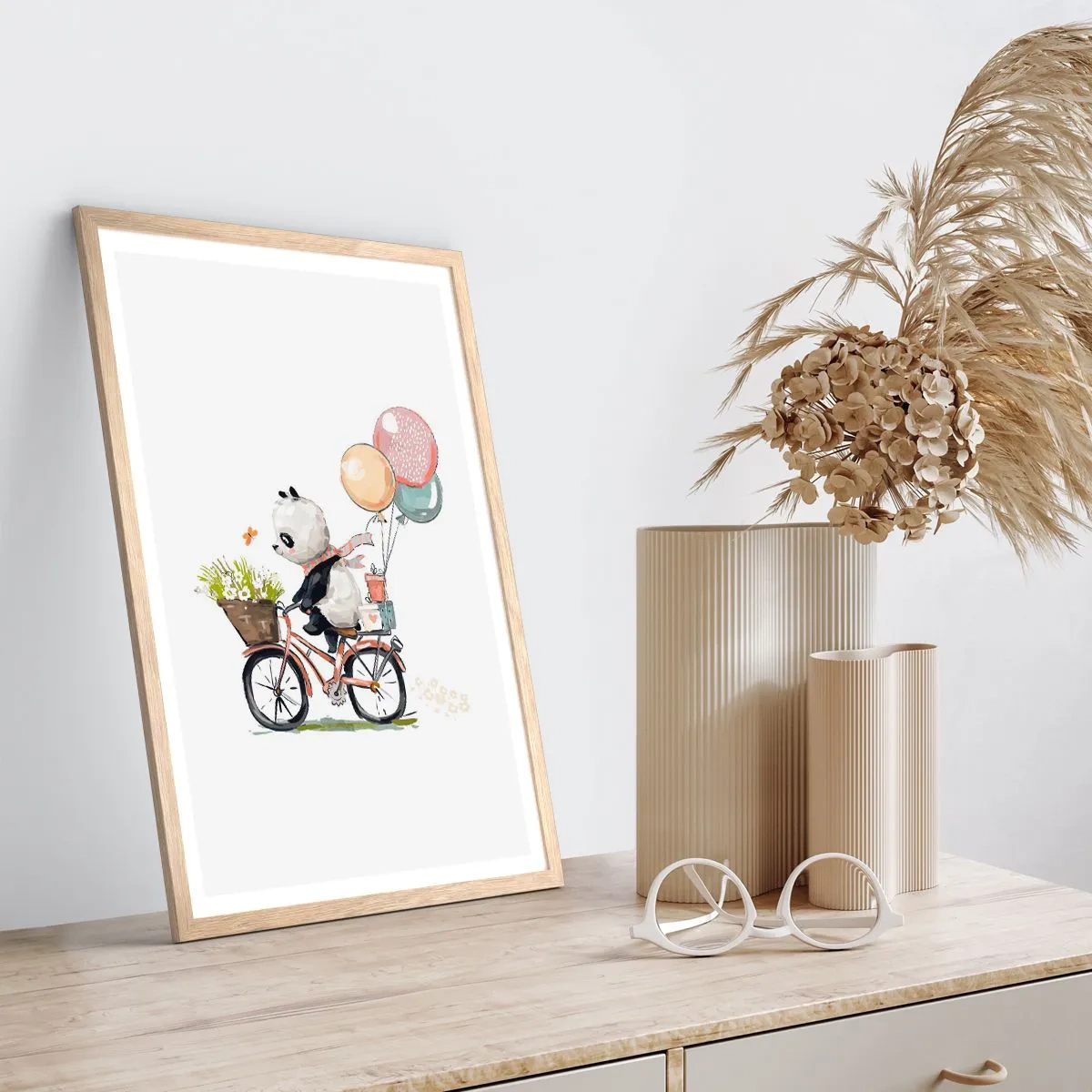 Poster in cornice rovere chiaro - Giorno felice - 70x100 cm